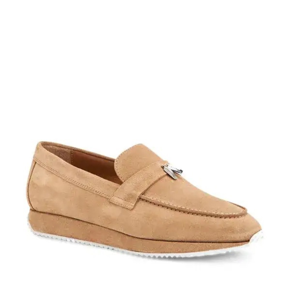 NEW Aquatalia Hallee Weatherproof Suede Leather Platform Loafer Beige Size 8
